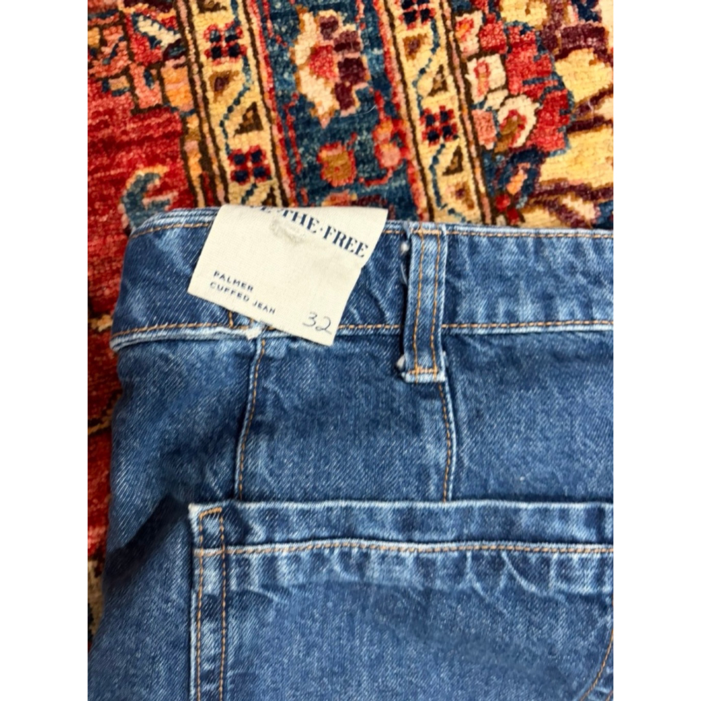 New Free People We The Free Palmer Cuffed Jeans Women’s 32 High Rise Cropped - Picture 11 of 12